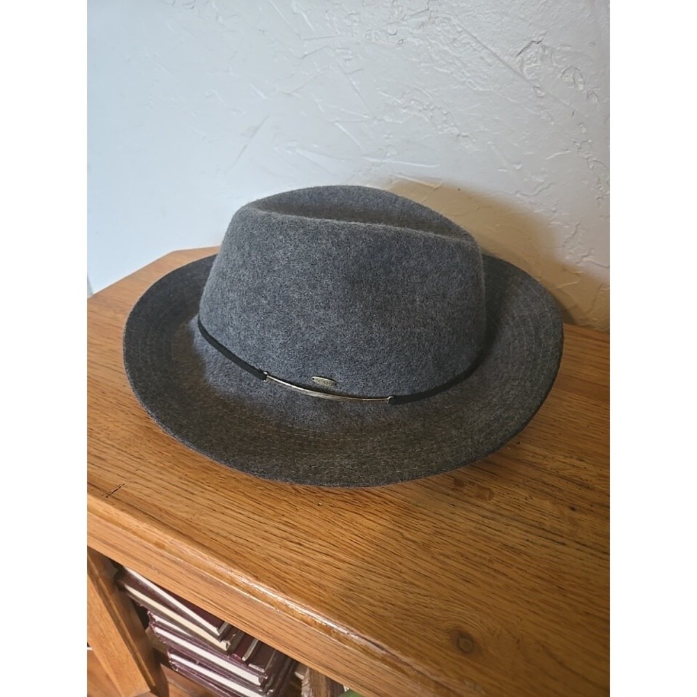 Scala Gray Wool Fedora Tear Dropped Hat One Size VTG